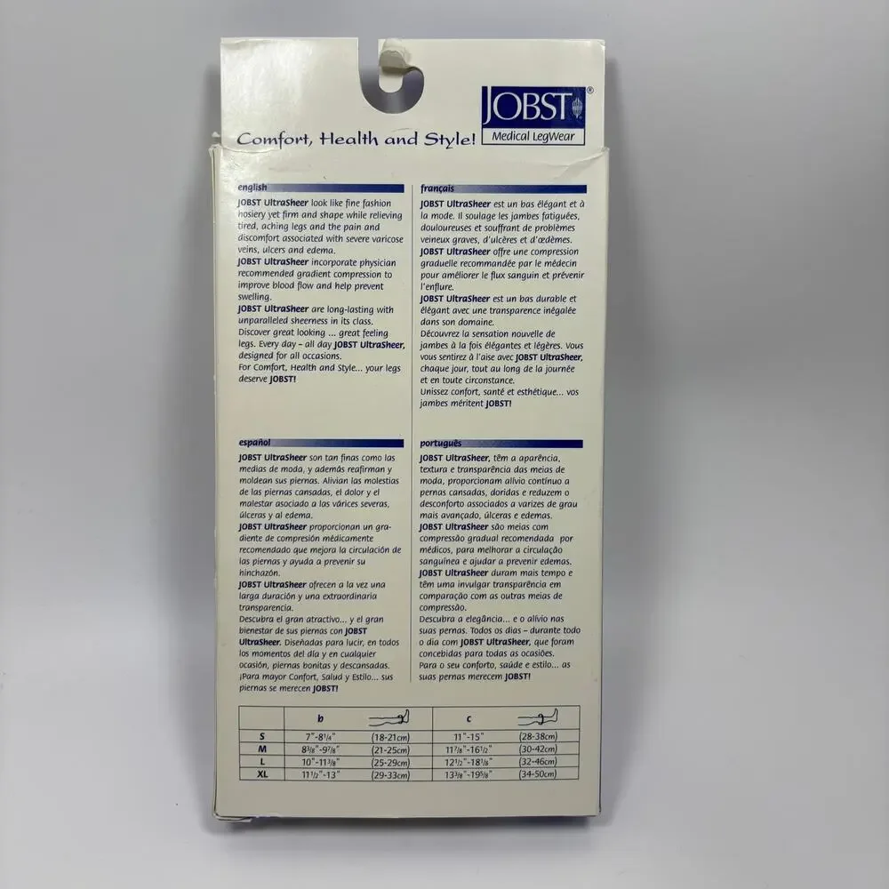 Jobst Compression Stockings 30-40 mmHg Small Knee High Ultra Sheer Silky Beige